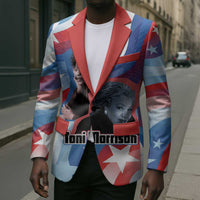 Toni Morrison Blazer Abstract Wings Design Empowering Quote Dual Portrait Celebration of Literary Freedom - Wonder Print Shop
