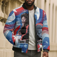 Toni Morrison Bomber Puffer Jacket Abstract Wings Design Empowering Quote Dual Portrait Celebration of Literary Freedom - Wonder Print Shop