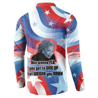 Toni Morrison Button Sweatshirt Abstract Wings Design Empowering Quote Dual Portrait Celebration of Literary Freedom