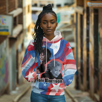 Toni Morrison Hoodie Abstract Wings Design Empowering Quote Dual Portrait Celebration of Literary Freedom - Wonder Print Shop