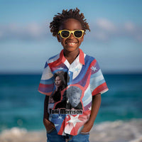 Toni Morrison Kid Hawaiian Shirt Abstract Wings Design Empowering Quote Dual Portrait Celebration of Literary Freedom - Wonder Print Shop
