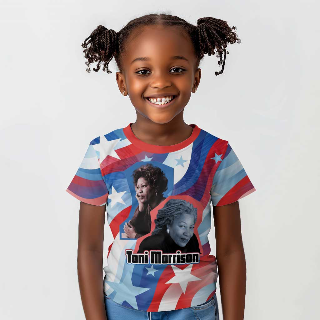 Toni Morrison Kid T shirt Abstract Wings Design Empowering Quote Dual Portrait Celebration of Literary Freedom - Wonder Print Shop