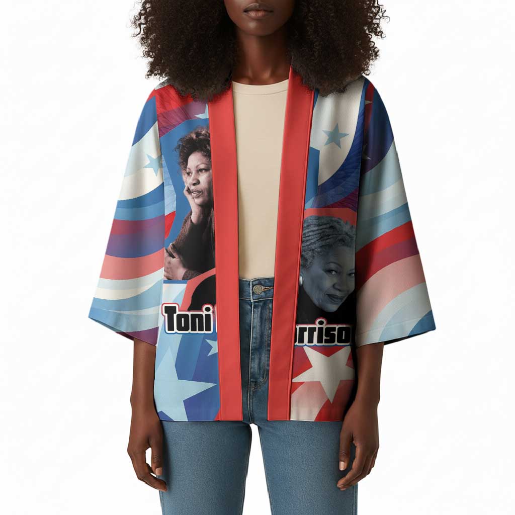 Toni Morrison Kimono Abstract Wings Design Empowering Quote Dual Portrait Celebration of Literary Freedom - Wonder Print Shop