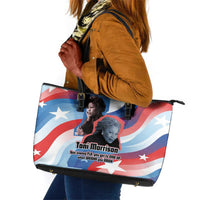 Toni Morrison Leather Tote Bag Abstract Wings Design Empowering Quote Dual Portrait Celebration of Literary Freedom - Wonder Print Shop