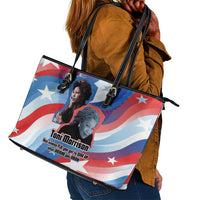 Toni Morrison Leather Tote Bag Abstract Wings Design Empowering Quote Dual Portrait Celebration of Literary Freedom - Wonder Print Shop