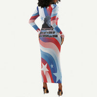 Toni Morrison Long Sleeve Bodycon Dress Abstract Wings Design Empowering Quote Dual Portrait Celebration of Literary Freedom - Wonder Print Shop