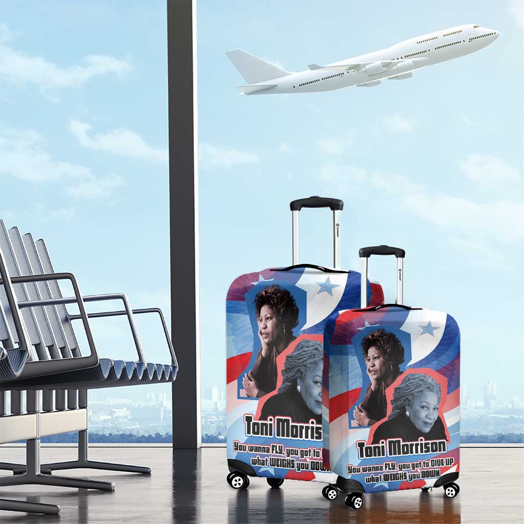 Toni Morrison Luggage Cover Abstract Wings Design Empowering Quote Dual Portrait Celebration of Literary Freedom - Wonder Print Shop