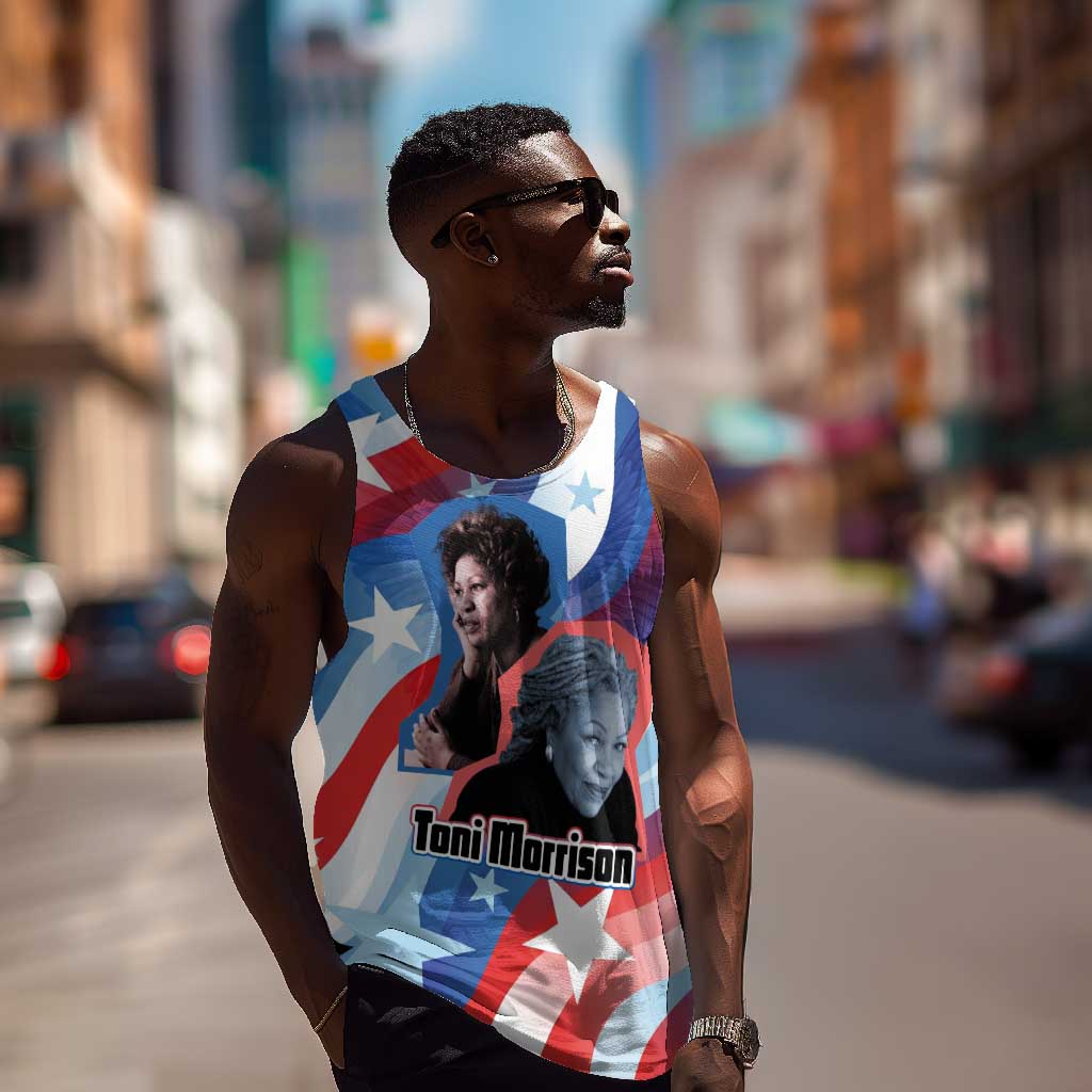 Toni Morrison Men Tank Top Abstract Wings Design Empowering Quote Dual Portrait Celebration of Literary Freedom - Wonder Print Shop