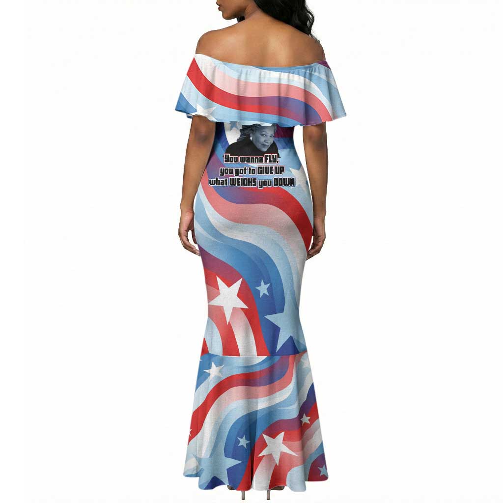 Toni Morrison Mermaid Dress Abstract Wings Design Empowering Quote Dual Portrait Celebration of Literary Freedom - Wonder Print Shop
