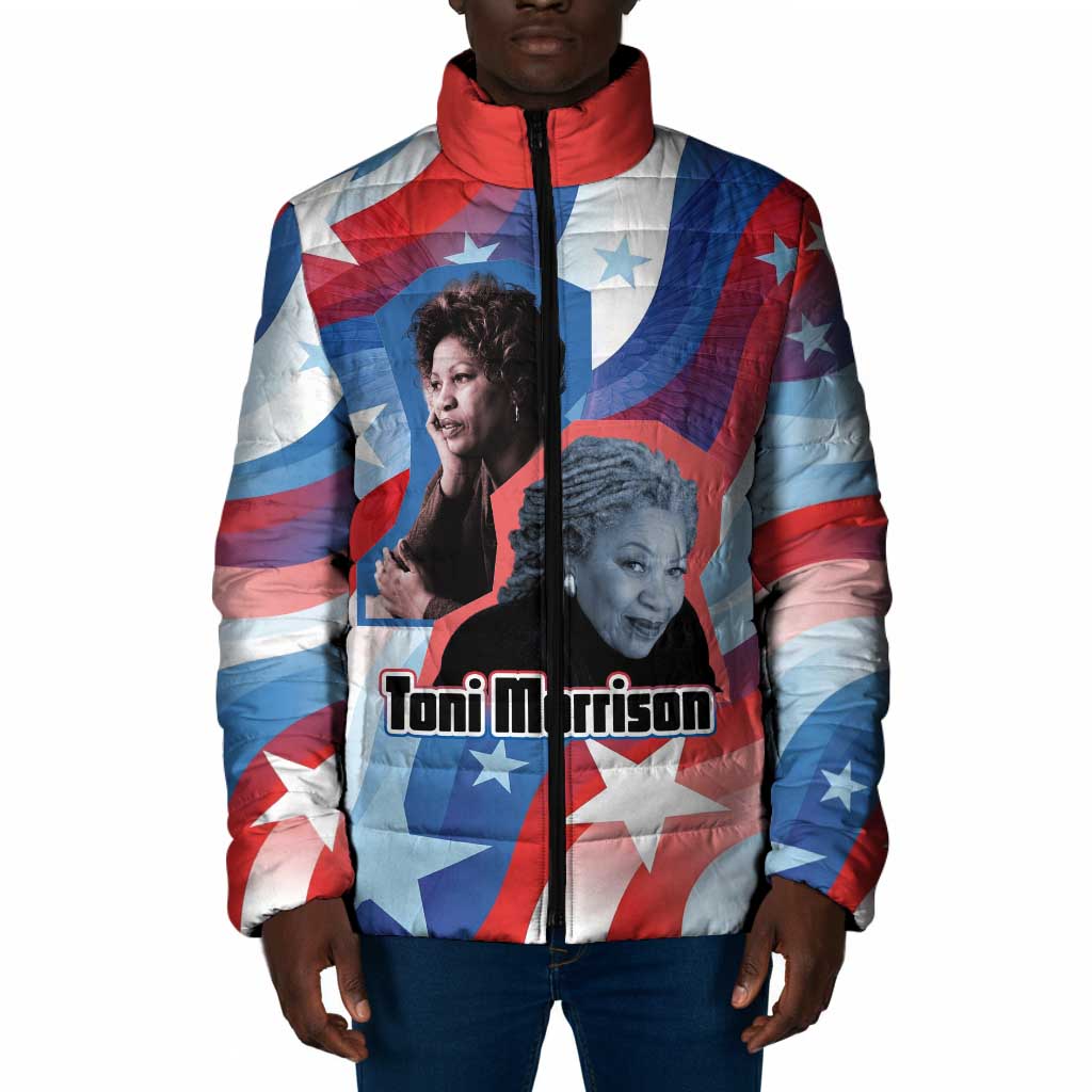 Toni Morrison Padded Jacket Abstract Wings Design Empowering Quote Dual Portrait Celebration of Literary Freedom - Wonder Print Shop