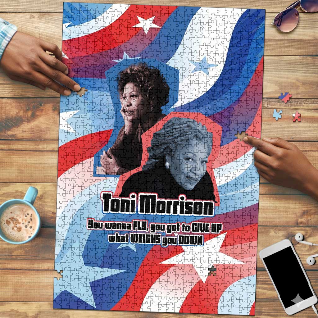 Toni Morrison Puzzle Abstract Wings Design Empowering Quote Dual Portrait Celebration of Literary Freedom - Wonder Print Shop