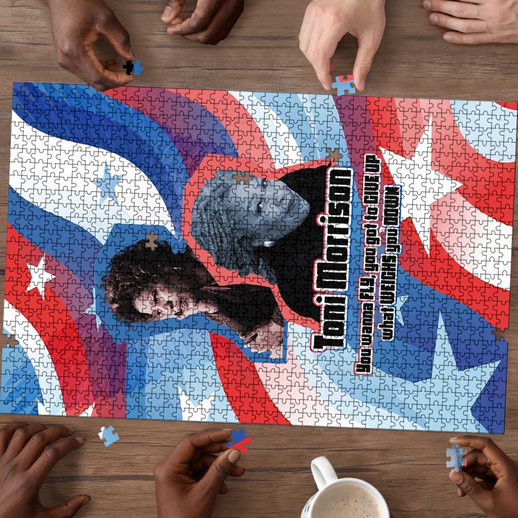 Toni Morrison Puzzle Abstract Wings Design Empowering Quote Dual Portrait Celebration of Literary Freedom - Wonder Print Shop
