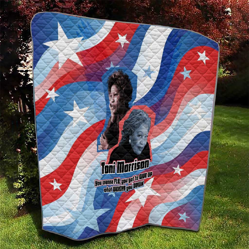 Toni Morrison Quilt Abstract Wings Design Empowering Quote Dual Portrait Celebration of Literary Freedom - Wonder Print Shop