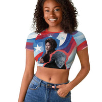 Toni Morrison Raglan Cropped T shirt Abstract Wings Design Empowering Quote Dual Portrait Celebration of Literary Freedom - Wonder Print Shop