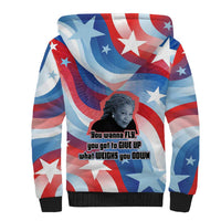 Toni Morrison Sherpa Hoodie Abstract Wings Design Empowering Quote Dual Portrait Celebration of Literary Freedom - Wonder Print Shop