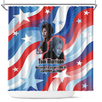 Toni Morrison Shower Curtain Abstract Wings Design Empowering Quote Dual Portrait Celebration of Literary Freedom - Wonder Print Shop