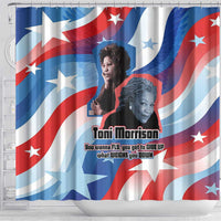 Toni Morrison Shower Curtain Abstract Wings Design Empowering Quote Dual Portrait Celebration of Literary Freedom - Wonder Print Shop