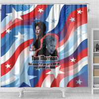 Toni Morrison Shower Curtain Abstract Wings Design Empowering Quote Dual Portrait Celebration of Literary Freedom - Wonder Print Shop