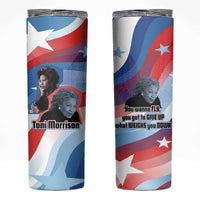 Toni Morrison Skinny Tumbler Abstract Wings Design Empowering Quote Dual Portrait Celebration of Literary Freedom - Wonder Print Shop