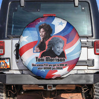 Toni Morrison Spare Tire Cover Abstract Wings Design Empowering Quote Dual Portrait Celebration of Literary Freedom - Wonder Print Shop