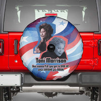 Toni Morrison Spare Tire Cover Abstract Wings Design Empowering Quote Dual Portrait Celebration of Literary Freedom - Wonder Print Shop