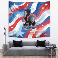 Toni Morrison Tapestry Abstract Wings Design Empowering Quote Dual Portrait Celebration of Literary Freedom - Wonder Print Shop