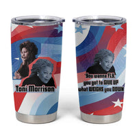 Toni Morrison Tumbler Cup Abstract Wings Design Empowering Quote Dual Portrait Celebration of Literary Freedom - Wonder Print Shop