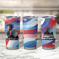 Toni Morrison Tumbler Cup Abstract Wings Design Empowering Quote Dual Portrait Celebration of Literary Freedom - Wonder Print Shop