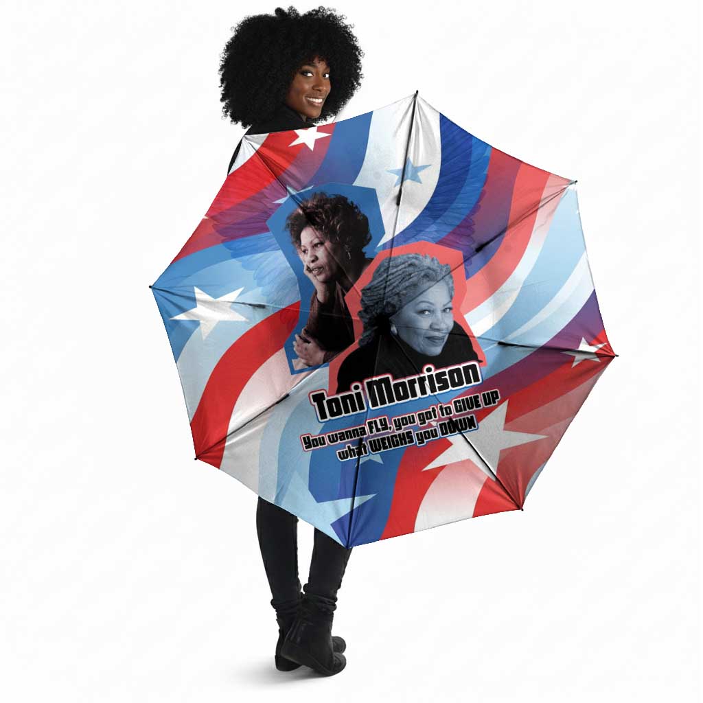 Toni Morrison Umbrella Abstract Wings Design Empowering Quote Dual Portrait Celebration of Literary Freedom - Wonder Print Shop