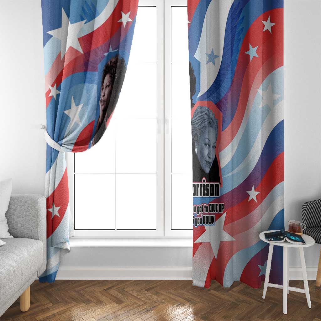 Toni Morrison Window Curtain Abstract Wings Design Empowering Quote Dual Portrait Celebration of Literary Freedom - Wonder Print Shop