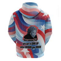 Toni Morrison Zip Hoodie Abstract Wings Design Empowering Quote Dual Portrait Celebration of Literary Freedom - Wonder Print Shop