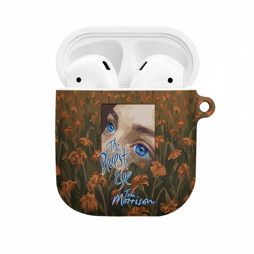 Toni Morrison AirPods Case Floral Themed Design Featuring The Bluest Eye Cover Art Thought-Provoking Quote - Wonder Print Shop