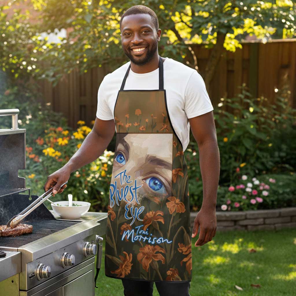 Toni Morrison Apron Floral Themed Design Featuring The Bluest Eye Cover Art Thought-Provoking Quote - Wonder Print Shop