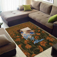 Toni Morrison Area Rug Floral Themed Design Featuring The Bluest Eye Cover Art Thought-Provoking Quote - Wonder Print Shop