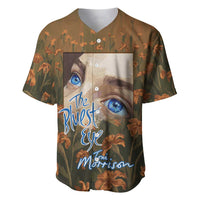 Toni Morrison Baseball Jersey Floral Themed Design Featuring The Bluest Eye Cover Art Thought-Provoking Quote - Wonder Print Shop