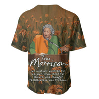 Toni Morrison Baseball Jersey Floral Themed Design Featuring The Bluest Eye Cover Art Thought-Provoking Quote - Wonder Print Shop