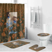 Toni Morrison Bathroom Set Floral Themed Design Featuring The Bluest Eye Cover Art Thought-Provoking Quote - Wonder Print Shop