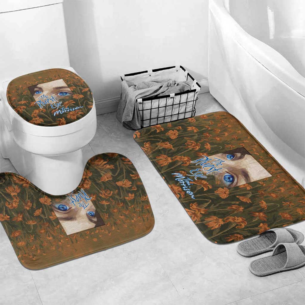 Toni Morrison Bathroom Set Floral Themed Design Featuring The Bluest Eye Cover Art Thought-Provoking Quote - Wonder Print Shop