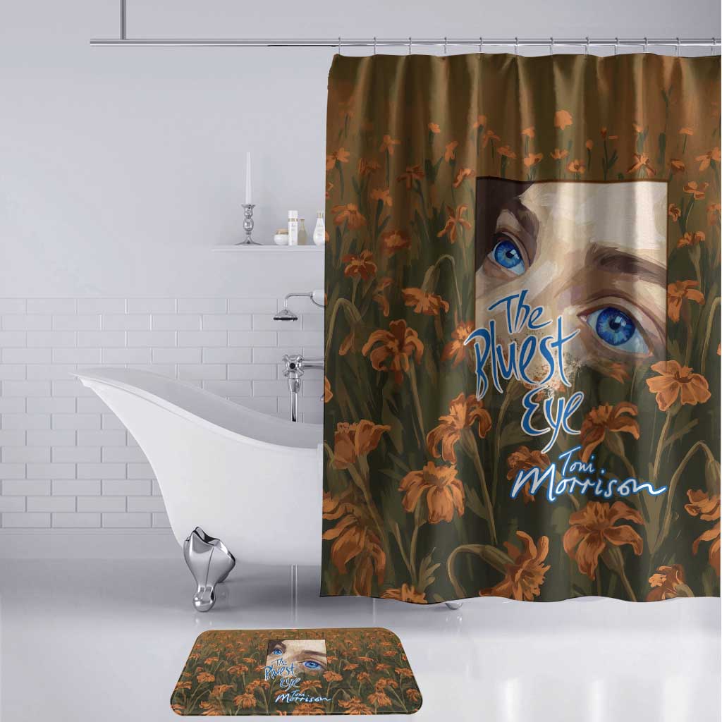 Toni Morrison Bathroom Set Floral Themed Design Featuring The Bluest Eye Cover Art Thought-Provoking Quote - Wonder Print Shop