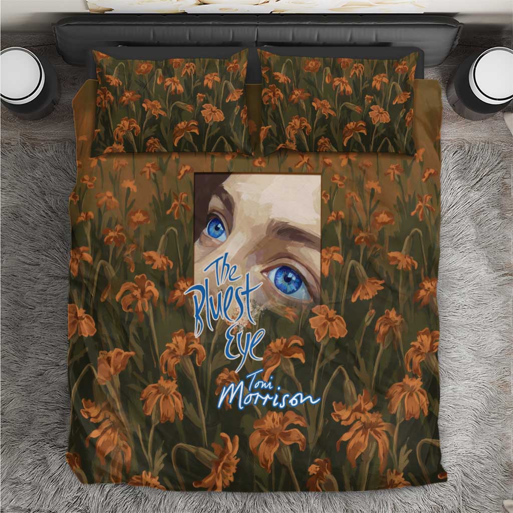 Toni Morrison Bedding Set Floral Themed Design Featuring The Bluest Eye Cover Art Thought-Provoking Quote - Wonder Print Shop
