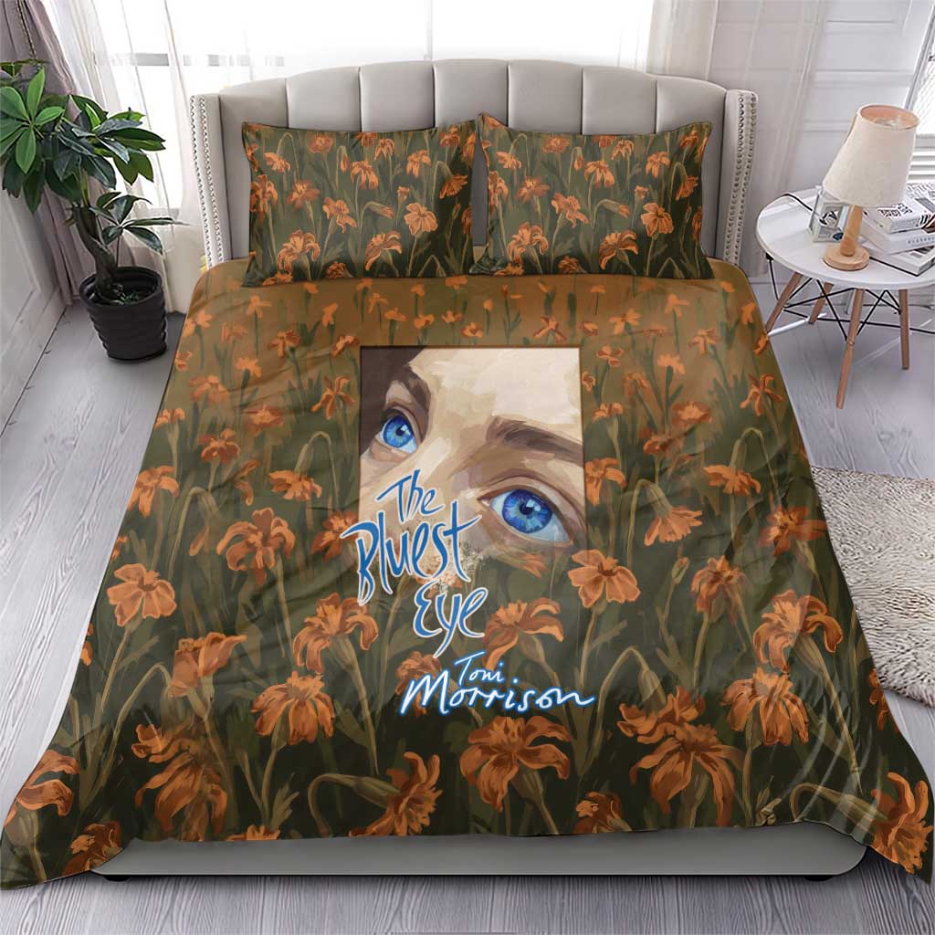 Toni Morrison Bedding Set Floral Themed Design Featuring The Bluest Eye Cover Art Thought-Provoking Quote - Wonder Print Shop