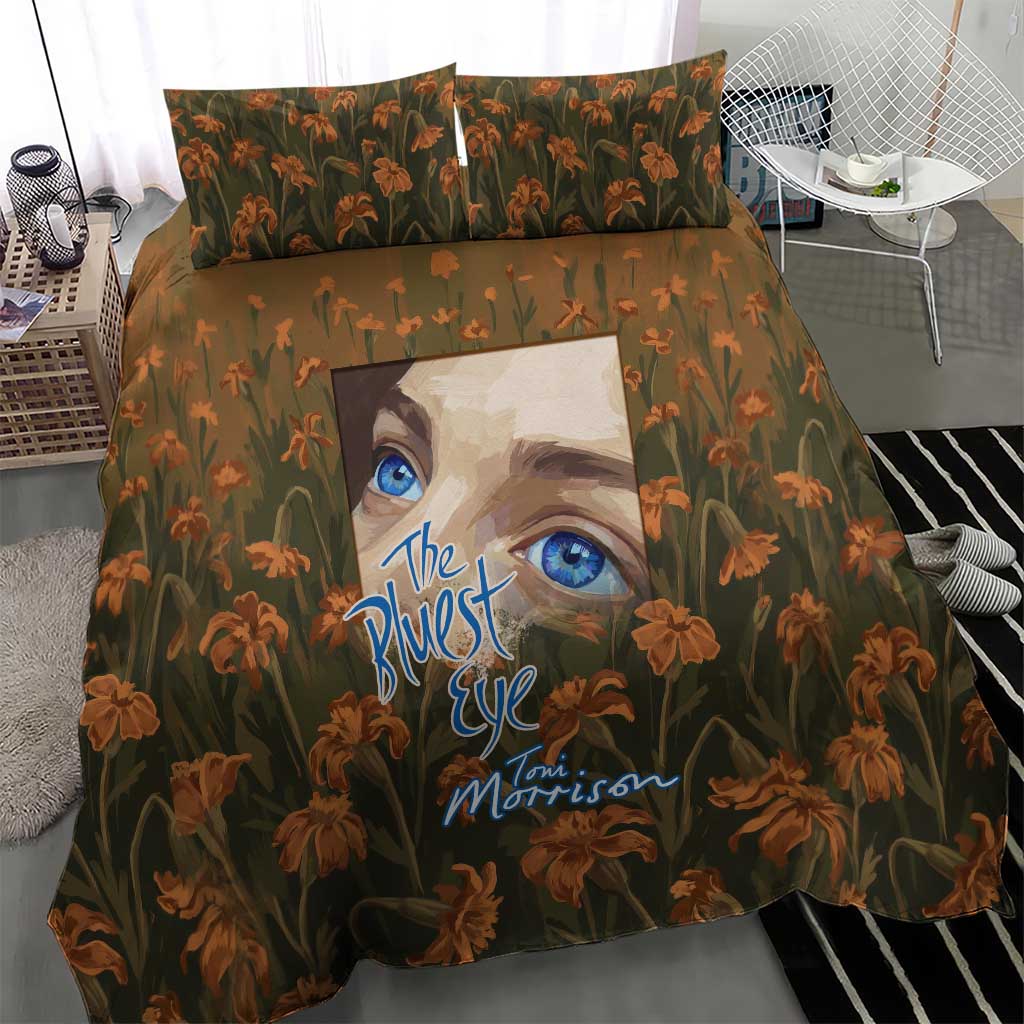 Toni Morrison Bedding Set Floral Themed Design Featuring The Bluest Eye Cover Art Thought-Provoking Quote - Wonder Print Shop