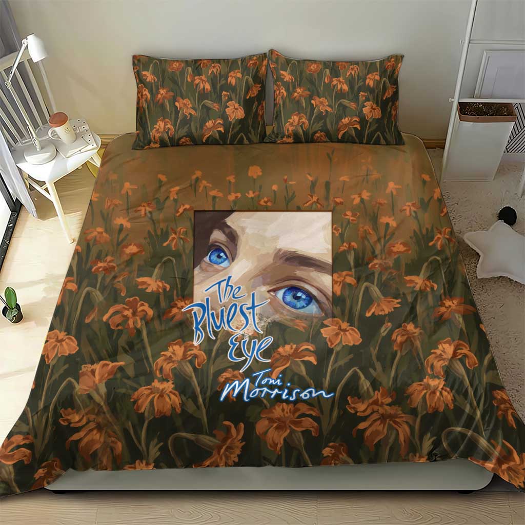 Toni Morrison Bedding Set Floral Themed Design Featuring The Bluest Eye Cover Art Thought-Provoking Quote - Wonder Print Shop