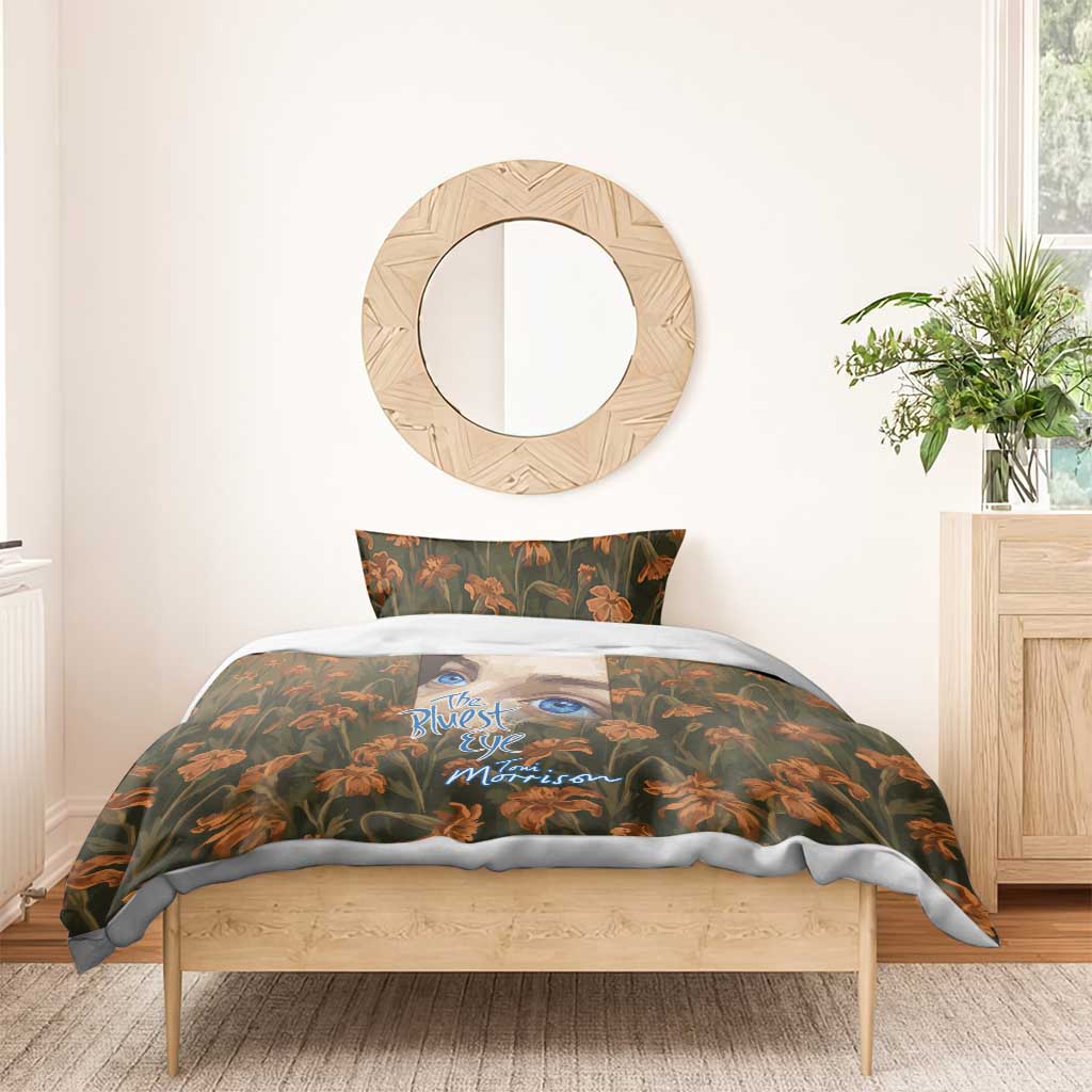 Toni Morrison Bedding Set Floral Themed Design Featuring The Bluest Eye Cover Art Thought-Provoking Quote - Wonder Print Shop
