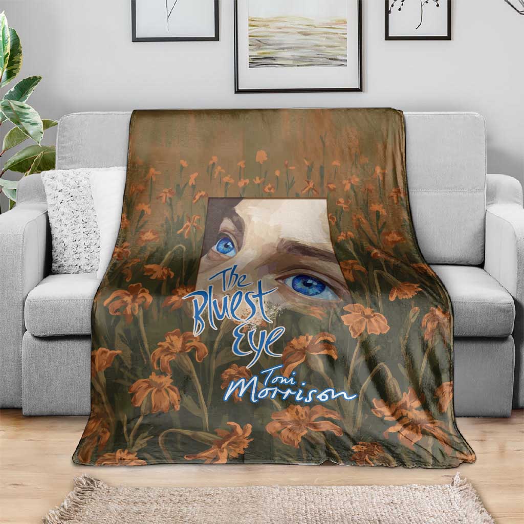 Toni Morrison Blanket Floral Themed Design Featuring The Bluest Eye Cover Art Thought-Provoking Quote - Wonder Print Shop