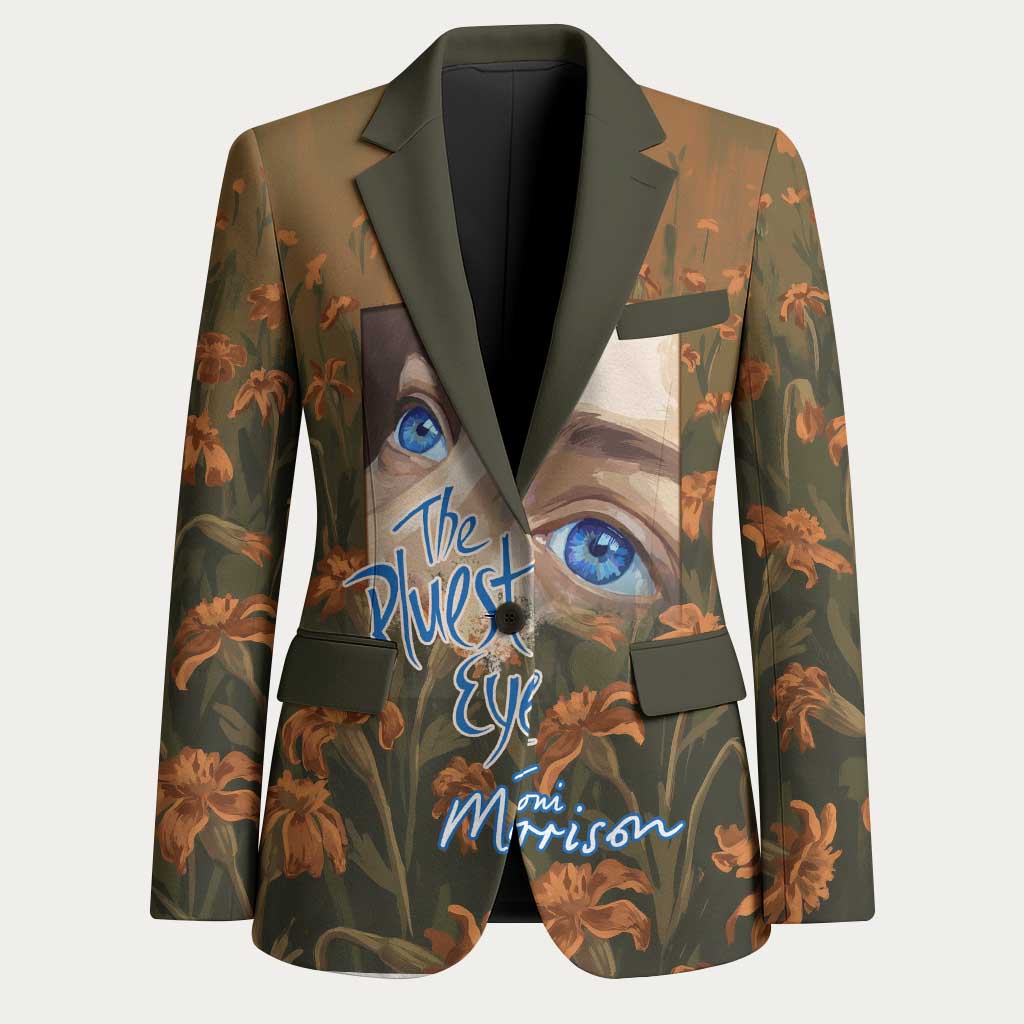 Toni Morrison Blazer Floral Themed Design Featuring The Bluest Eye Cover Art Thought-Provoking Quote - Wonder Print Shop