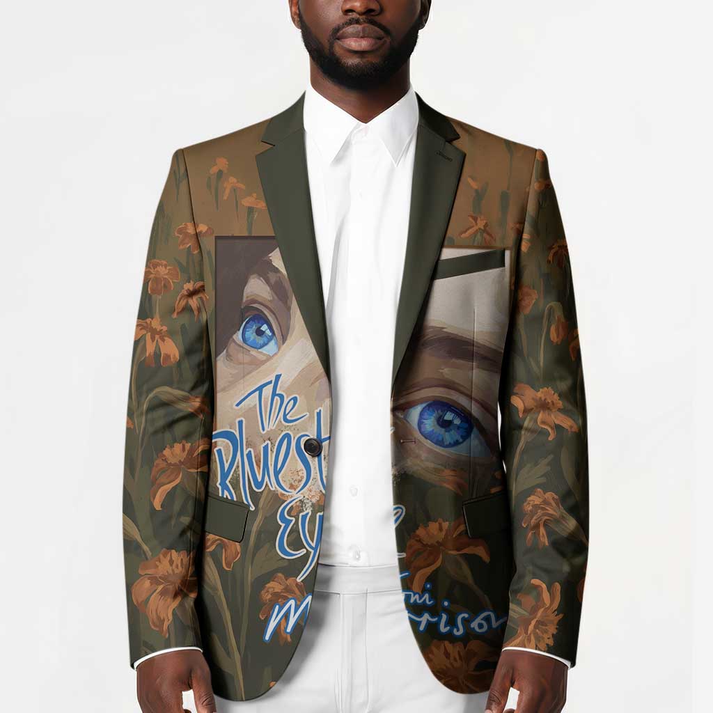 Toni Morrison Blazer Floral Themed Design Featuring The Bluest Eye Cover Art Thought-Provoking Quote - Wonder Print Shop