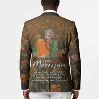 Toni Morrison Blazer Floral Themed Design Featuring The Bluest Eye Cover Art Thought-Provoking Quote - Wonder Print Shop