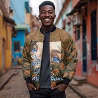 Toni Morrison Bomber Jacket Floral Themed Design Featuring The Bluest Eye Cover Art Thought-Provoking Quote - Wonder Print Shop
