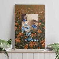 Toni Morrison Canvas Wall Art Floral Themed Design Featuring The Bluest Eye Cover Art Thought-Provoking Quote - Wonder Print Shop